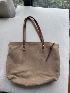 Joyner Avenue Leather Canvas Distressed Tote
